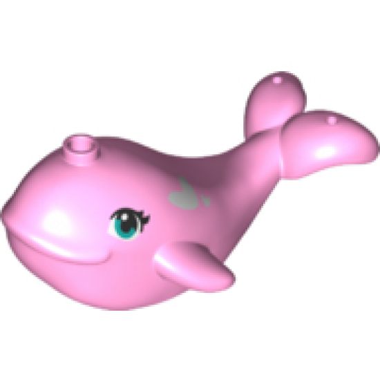 Whale with Dark Turquoise Eyes Pattern