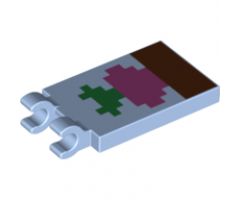 Tile, Modified 2 x 3 with 2 Clips with Minecraft Radish in Ground Pattern