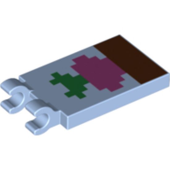 Tile, Modified 2 x 3 with 2 Clips with Minecraft Radish in Ground Pattern