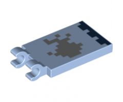 Tile, Modified 2 x 3 with 2 Clips with Minecraft Fish and Sea Floor Pattern