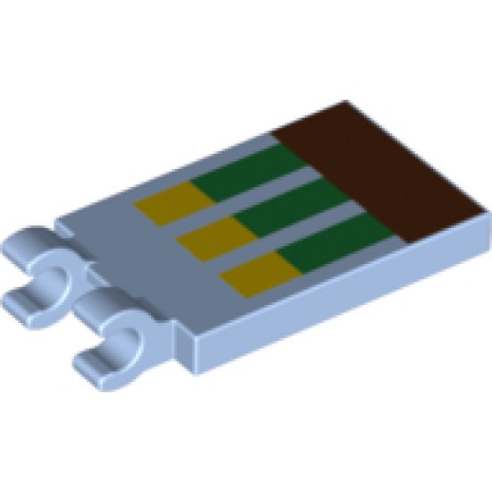 Tile, Modified 2 x 3 with 2 Clips with Minecraft Wheat in Ground Pattern