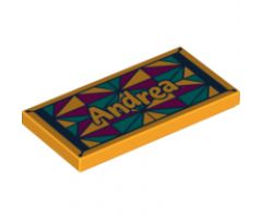 Tile 2 x 4 with 'Andrea' and Beach Towel Pattern
