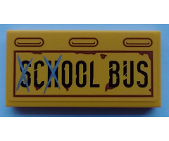 Tile 2 x 4 with 'SCHOOL BUS' and Rust Pattern (Sticker) - Set 70423