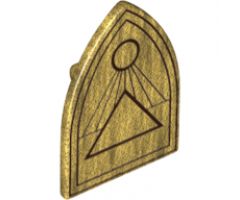 Minifigure, Shield Triangular Long with Black Outlines, Circle and Triangles Pattern