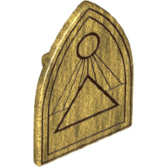 Minifigure, Shield Triangular Long with Black Outlines, Circle and Triangles Pattern