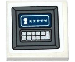 Tile 2 x 2 with Keyhole and Stars on Screen and Keyboard Pattern (Sticker) - Set 75920