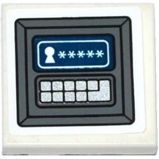 Tile 2 x 2 with Keyhole and Stars on Screen and Keyboard Pattern (Sticker) - Set 75920