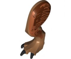 Animal, Body Part Dinosaur Leg Large (Rear) Tyrannosaurus rex with Pin, Black Claws and Brown and Dark Orange Stripes Pattern - Left