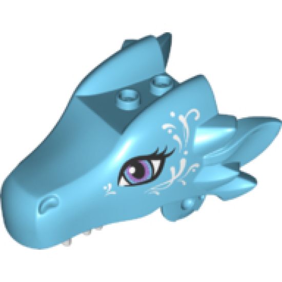 Animal, Body Part Dragon Head (Elves) Upper Jaw with Medium Lavender Eyes and White Swirls Pattern (Merina)