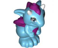 Animal, Air Dragon, Elves, Baby with Magenta Stomach, Spines and Wings and White Horns Pattern (Miku)