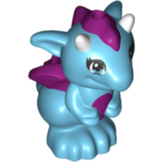 Animal, Air Dragon, Elves, Baby with Magenta Stomach, Spines and Wings and White Horns Pattern (Miku)