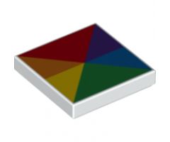 Tile 2 x 2 with 6 Triangles in Rainbow Colors Pattern