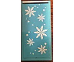 Tile 2 x 4 with Medium Azure Bedspread with Snowflakes Pattern (Sticker) - Set 41323