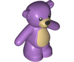Teddy Bear with Black Eyes, Nose and Mouth and White Stomach and Muzzle Pattern