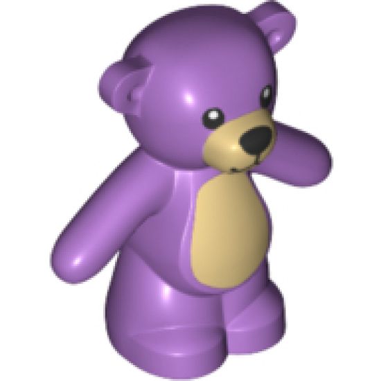 Teddy Bear with Black Eyes, Nose and Mouth and White Stomach and Muzzle Pattern