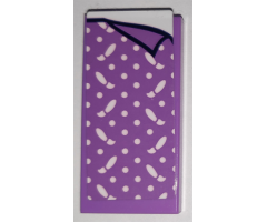 Tile 2 x 4 with Medium Lavender Blanket with Dots and Paintbrushes Pattern (Sticker) - Set 41340