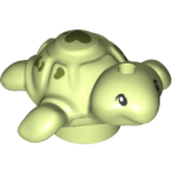 Turtle Baby, Friends with Black Eyes and Olive Green Spots Pattern