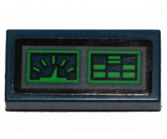 Tile 1 x 2 with Green Gauges Pattern (Sticker) - Set 70826