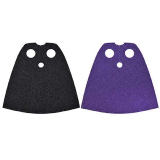 Minifigure, Body Wear Cape Cloth, Standard with Dark Purple and Black Sides