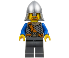 Fantasy Era - Crown Knight Scale Mail with Chest Strap, Helmet with Neck Protector, Beard Around Mouth