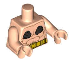 Torso Male Bare Chest with Flat Silver Sea Shells, Yellow Utility Belt Pattern / Light Nougat Arms / Light Nougat Hands