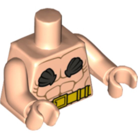 Torso Male Bare Chest with Flat Silver Sea Shells, Yellow Utility Belt Pattern / Light Nougat Arms / Light Nougat Hands