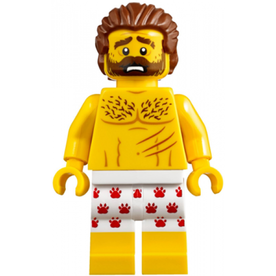 Mountain Police - Crook Male Bare Chest, White Underwear with Red Pawprints Pattern