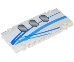 Technic, Panel Plate 5 x 11 x 1 with Blue Curved Stripes and Airplane Windows Pattern Model Left (Sticker) - Set 42025