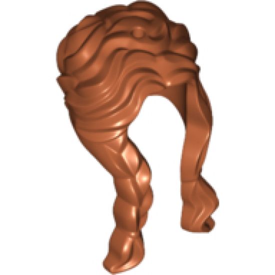 Minifigure, Hair Female Long, Braided on Right, Hole on Top