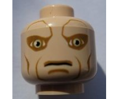 Minifigure, Head Alien with SW Saesee Tiin, Large Eyes and Cheek Lines Pattern - Blocked Open Stud