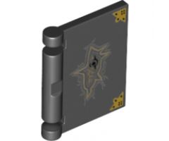 Minifigure, Utensil Book Cover with Gold Corner Covers and Large Tear Pattern