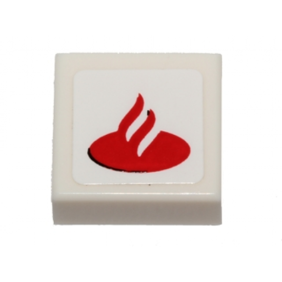 Tile 1 x 1 with Santander Logo Pattern (Sticker) - Set 40190