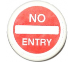 Road Sign 2 x 2 Round with Clip with 'NO ENTRY' Thin Pattern (Sticker) - Sets 76041 / 76051