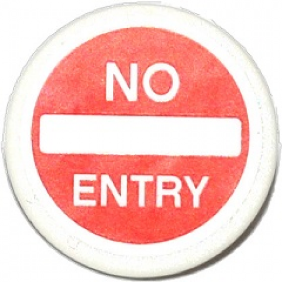Road Sign 2 x 2 Round with Clip with 'NO ENTRY' Thin Pattern (Sticker) - Sets 76041 / 76051