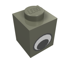 Brick 1 x 1 with Eye Simple Black and White Pattern