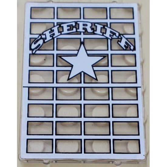 Glass for Window 1 x 4 x 5 with Sheriff Pattern (Sticker) - Sets 6755 / 6764