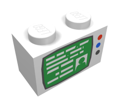 Brick 1 x 2 with TV Screen and 3 Buttons Pattern