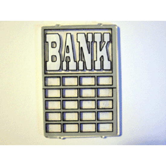 Glass for Window 1 x 4 x 5 with White 'BANK' Pattern (Sticker) - Set 6765