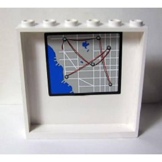 Panel 1 x 6 x 5 with Map Street Pattern on Inside (Sticker) - Set 60044