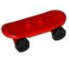 Minifigure, Utensil Skateboard with Trolley Wheel Holders with 2 Black Wheel Skateboard / Trolley (42511 / 2496)