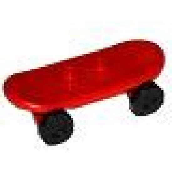Minifigure, Utensil Skateboard with Trolley Wheel Holders with 2 Black Wheel Skateboard / Trolley (42511 / 2496)