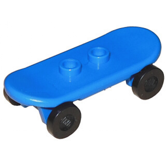 Minifigure, Utensil Skateboard with Trolley Wheel Holders with 2 Black Wheel Skateboard / Trolley (42511 / 2496)