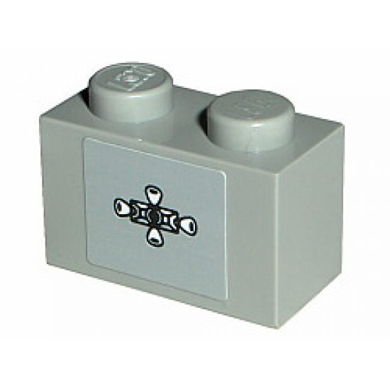 Brick 1 x 2 with Repositioning Rockets Pattern (Sticker) - Set 7468