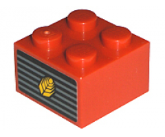 Brick 2 x 2 with Wheat Spike on Grille Pattern (Sticker) - Set 7634