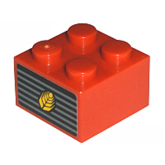 Brick 2 x 2 with Wheat Spike on Grille Pattern (Sticker) - Set 7634