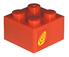Brick 2 x 2 with Wheat Spike Pattern on Both Sides (Stickers) - Set 7634