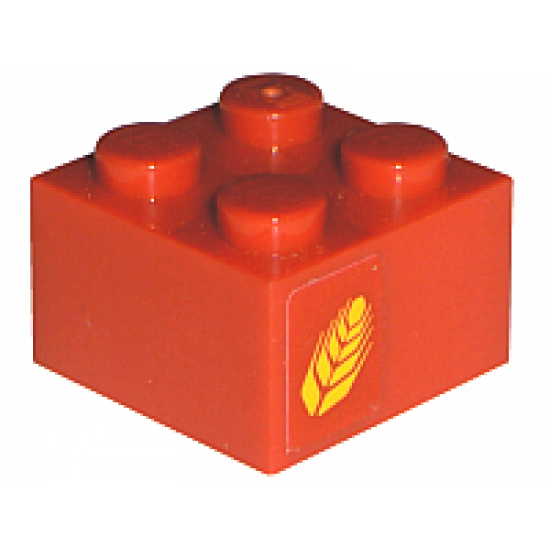 Brick 2 x 2 with Wheat Spike Pattern on Both Sides (Stickers) - Set 7634