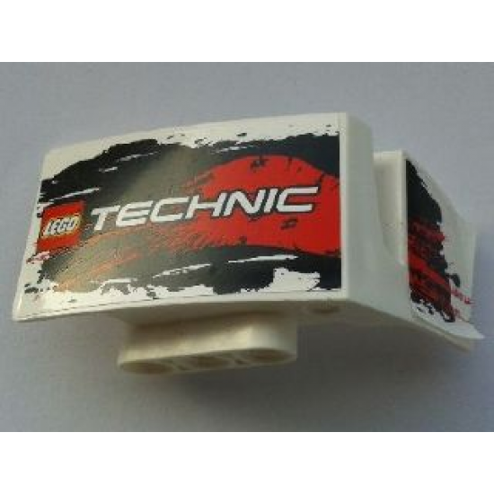 Technic, Panel Car Mudguard Left with LEGO TECHNIC Logo and Black and Red Stains Pattern (Stickers) - Set 8262