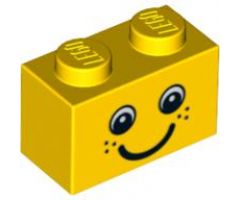 Brick 1 x 2 with Eyes and Freckles and Smile Pattern
