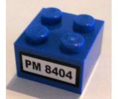 Brick 2 x 2 with Black 'PM 8404' on White Background Pattern (Sticker) - Set 8404